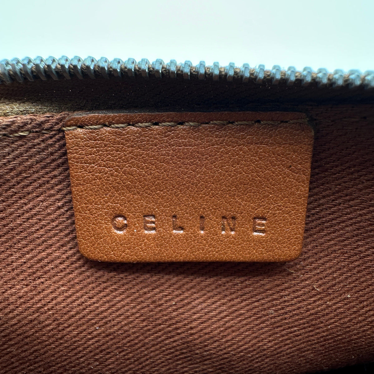 Celine Leather Macadam Logo Brown Coin Case