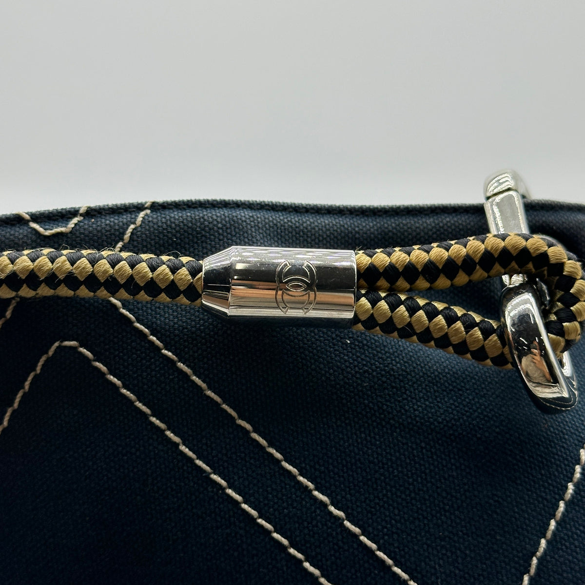 Chanel Quilted Number 5 Rope Handle Navy Tote Bag