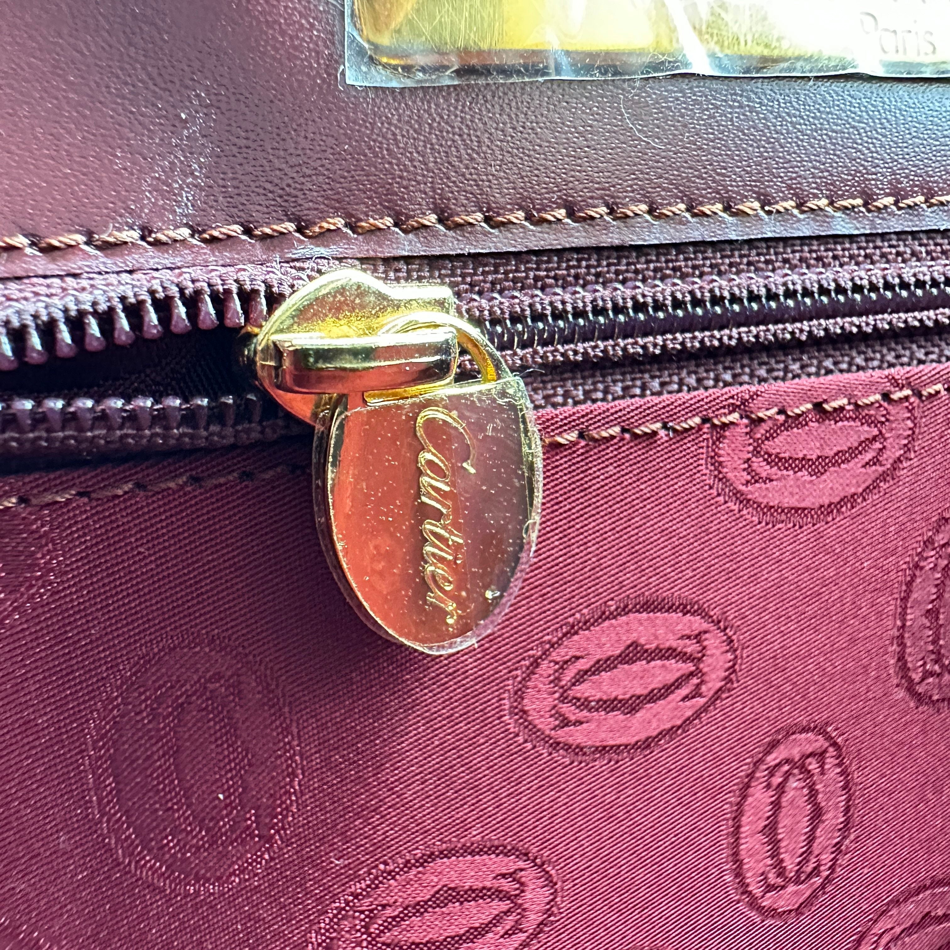 cariter must de cartier burgundy bordeaux shoulder bag
