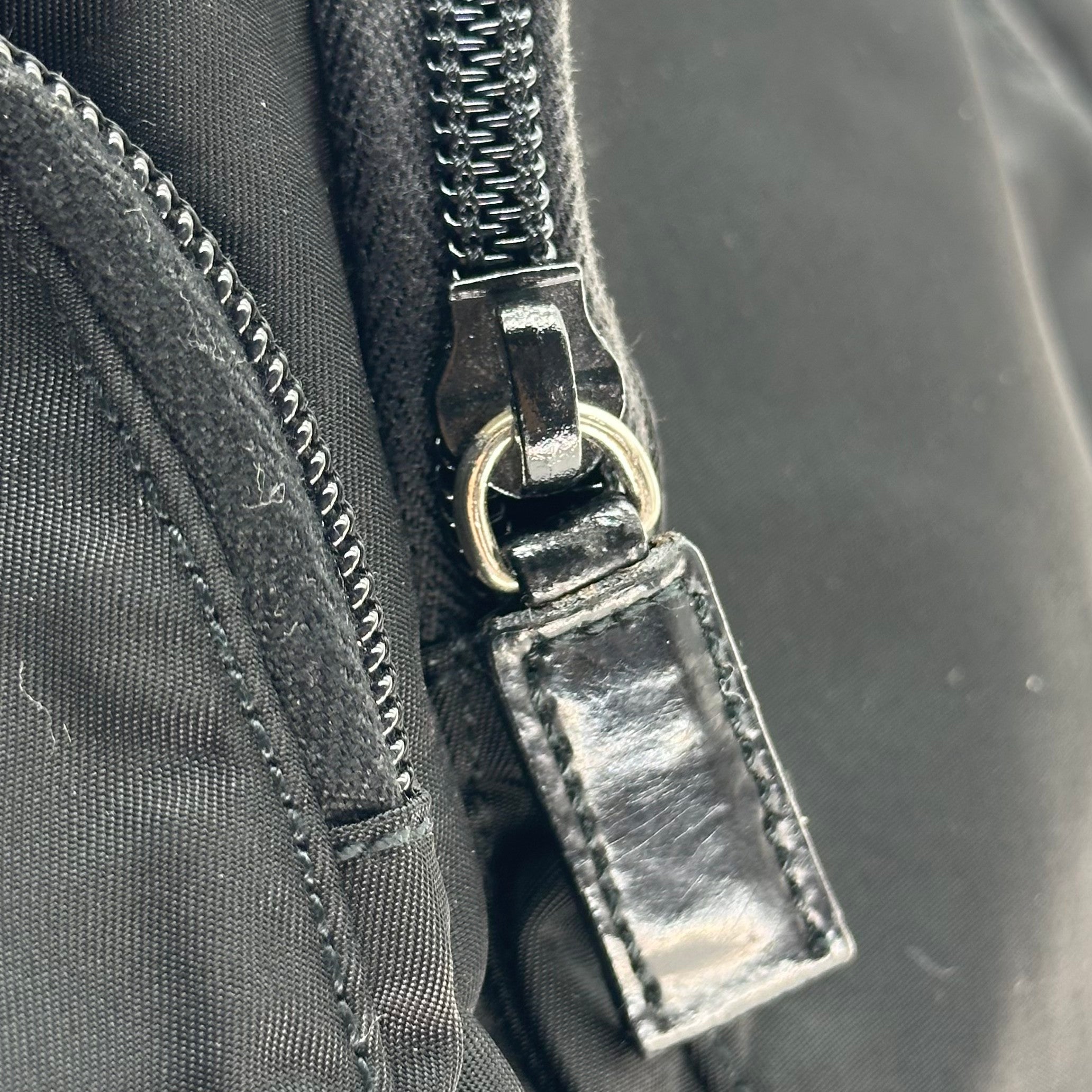 Prada Shoulder Bag Messenger Nylon Triangle Logo Black