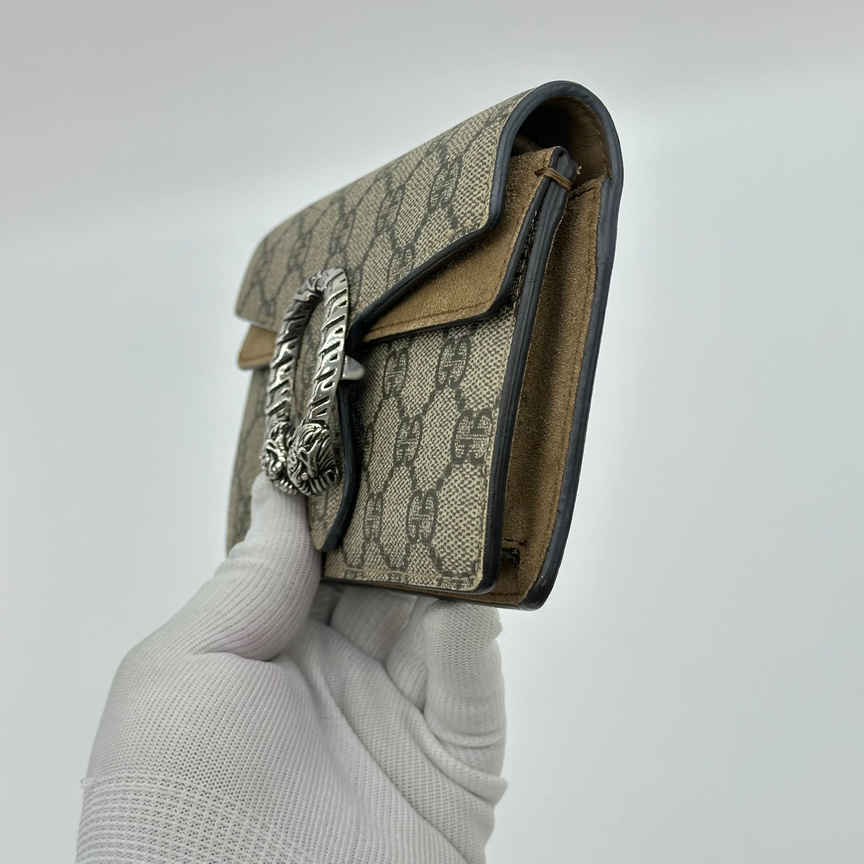 Gucci Beige GG Supreme Canvas Super Mini Dionysus