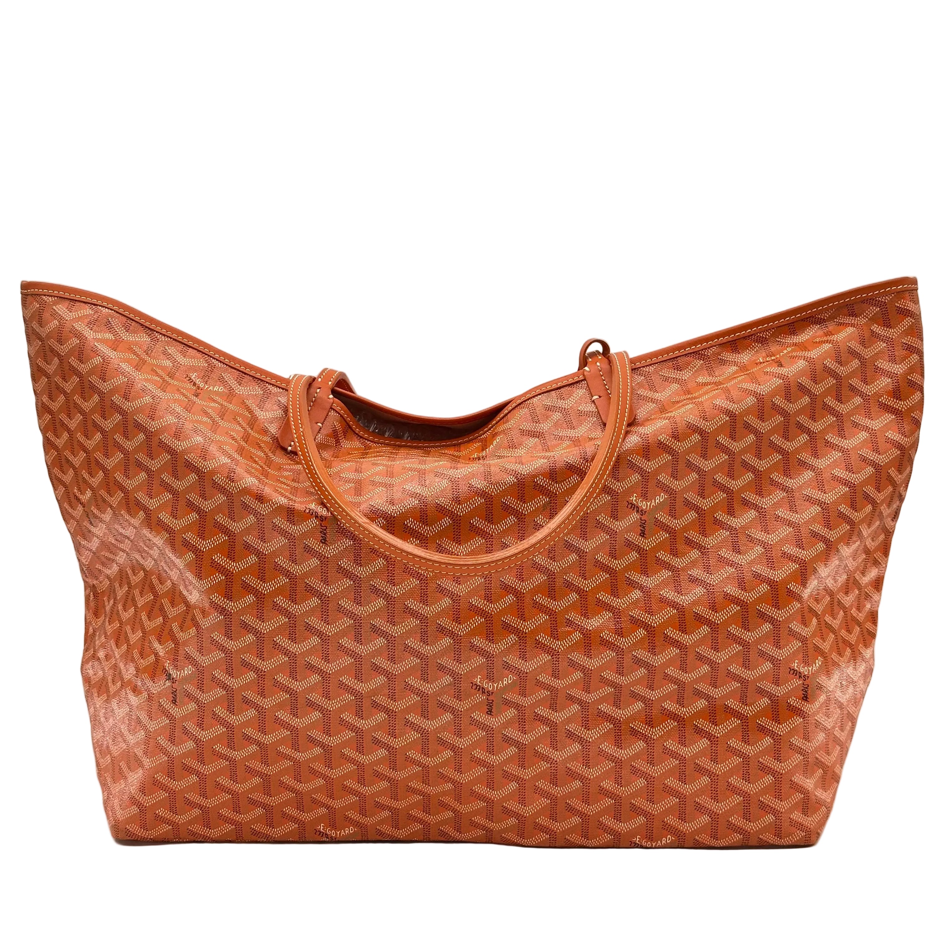 Goyard Saint Louis GM PVC & Leather Tote Bag Orange