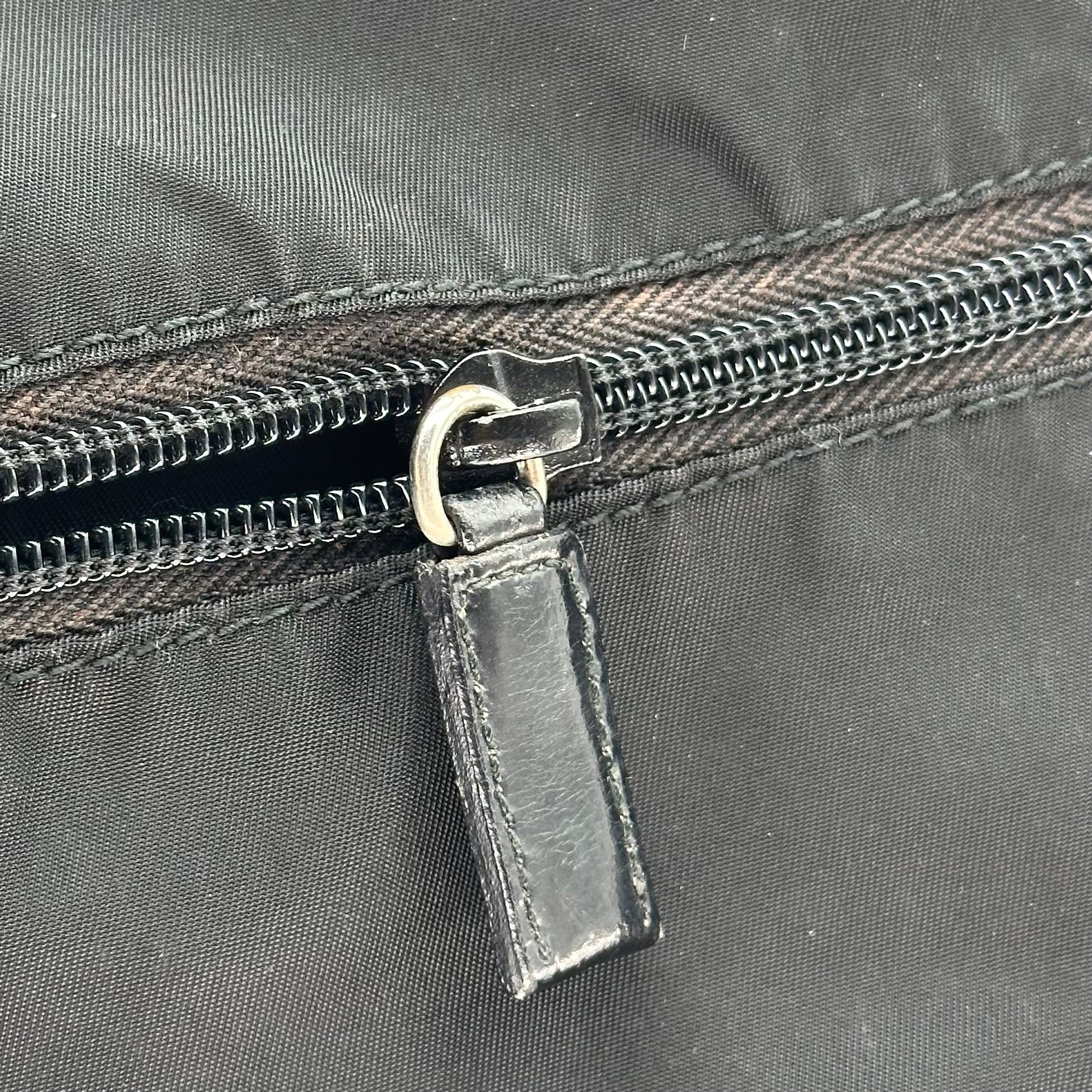 Prada Shoulder Bag Messenger Nylon Triangle Logo Black