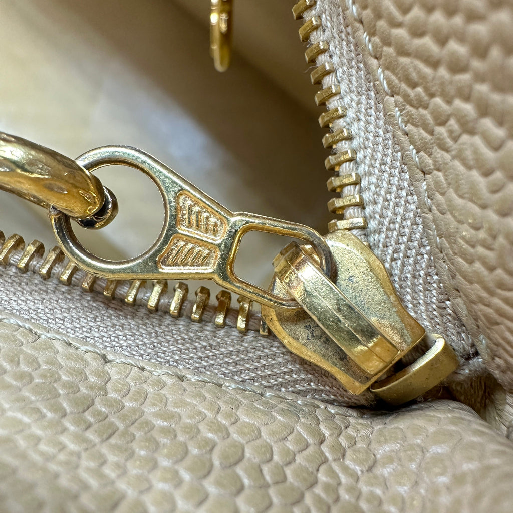 chanel beige quilted caviar leather medallion tote bag