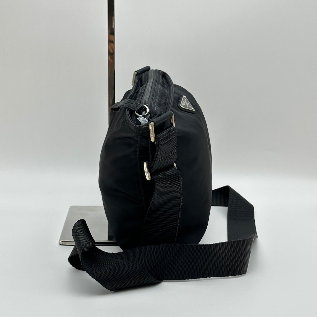 Prada Nylon Black Flat Crossbody Shoulder Bag