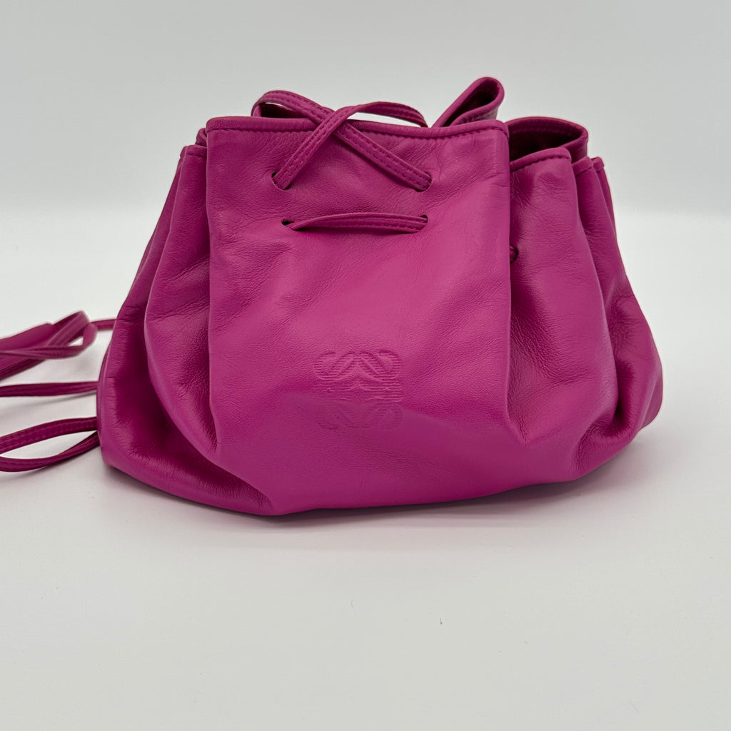 Loewe Lambskin Drawstring Bucket Bag Flamenco Shoulder Crossbody Bag
