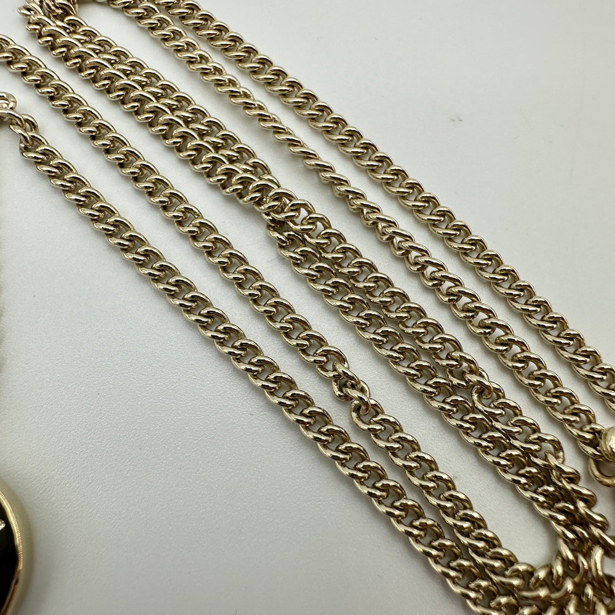 Chanel ABG026 Gold Rhinestone Coco Mark Coin Necklace