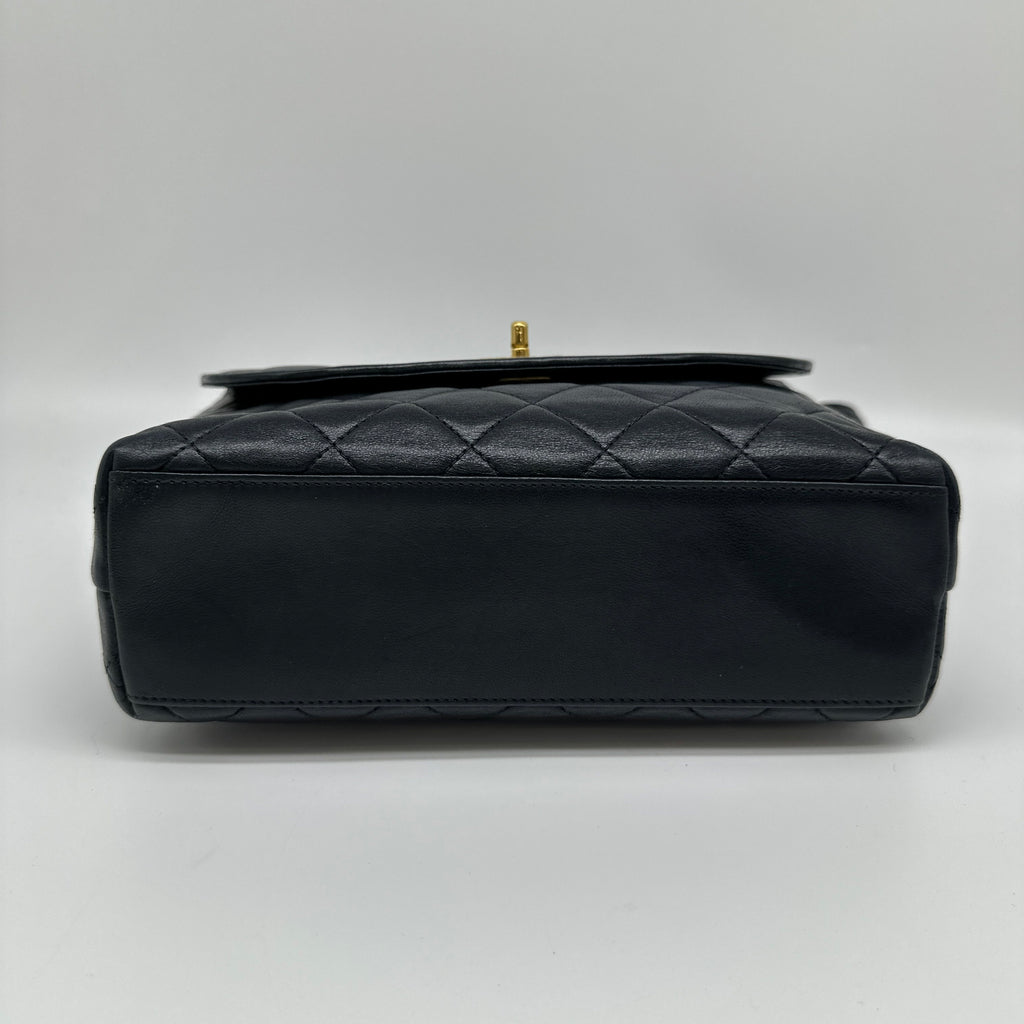 Chanel Quilted Lambskin Vintage Coco Black Shoulder Bag