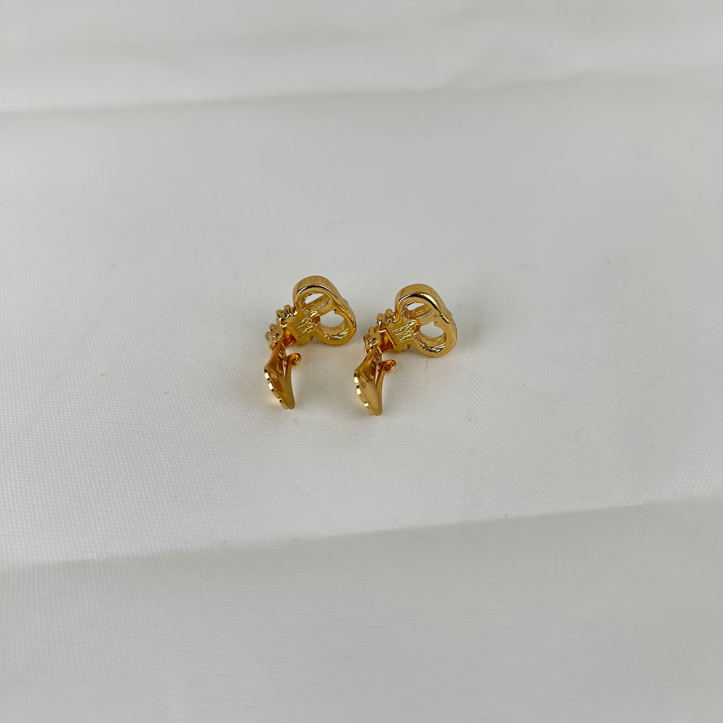 Christian Dior CD 标志三石耳钉复古