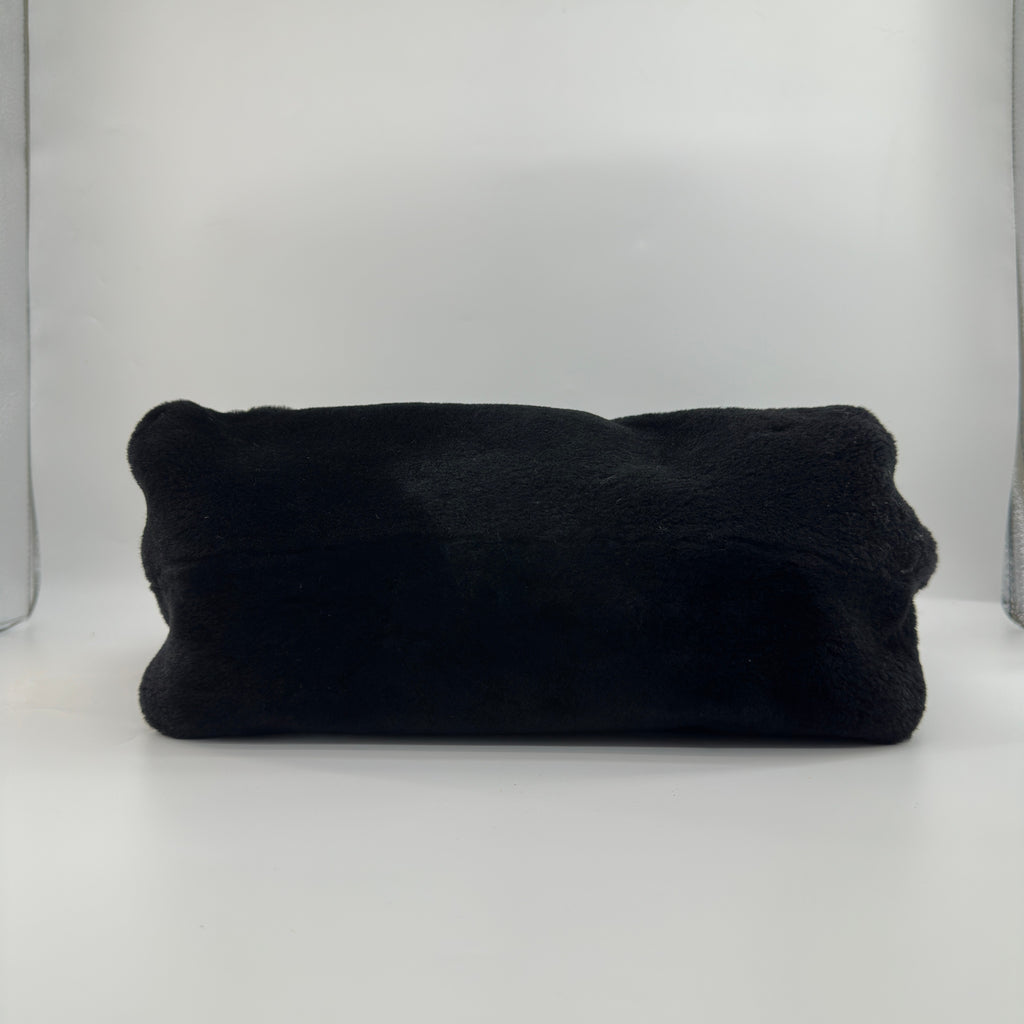 MiuMiu Vintage Tote Mouton Tote Bag Shearling Shoulder Bag Black Includes a Pouch