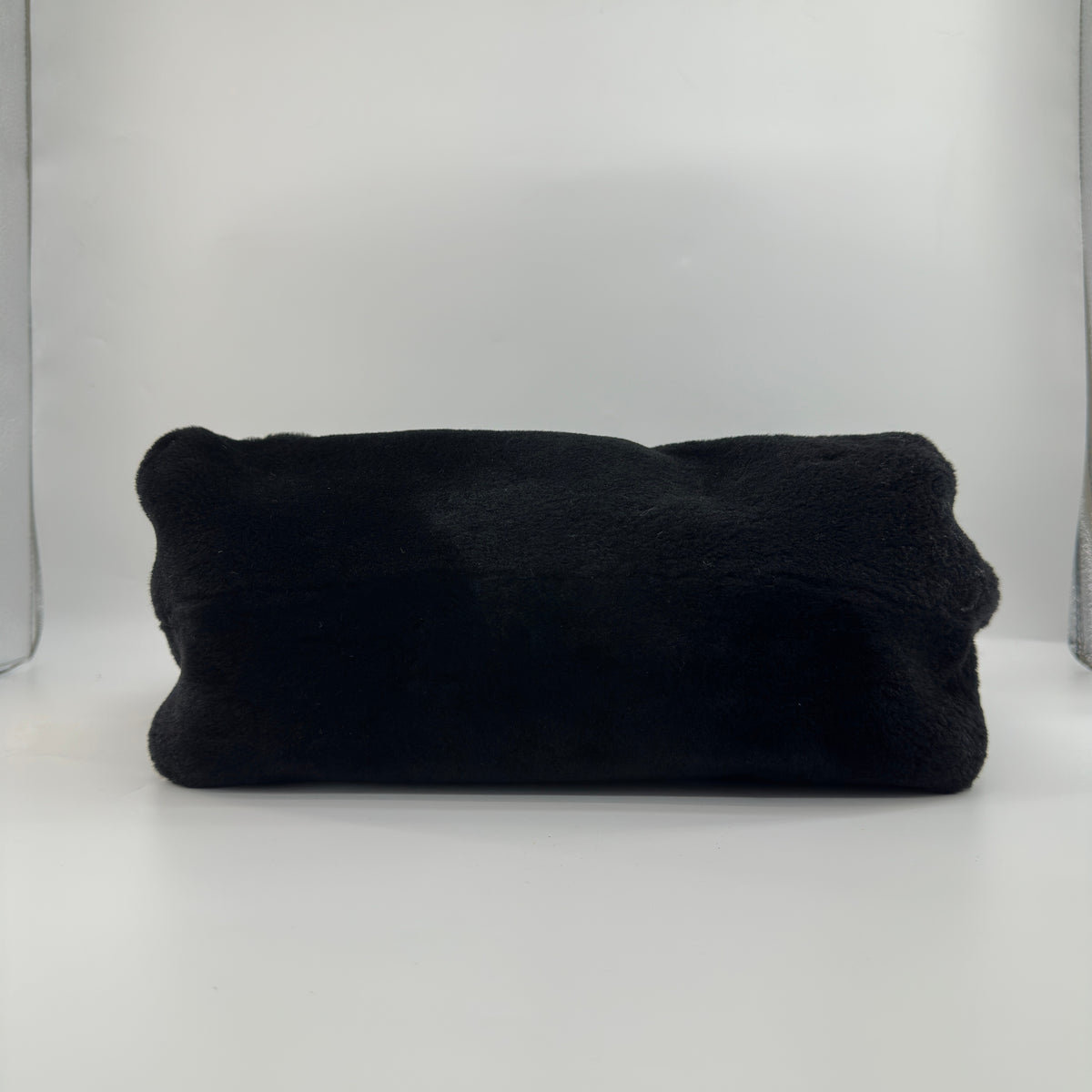 MiuMiu Vintage Tote Mouton Tote Bag Shearling Shoulder Bag Black Includes a Pouch