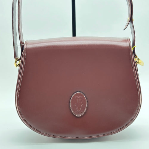 cariter must de cartier burgundy bordeaux shoulder bag