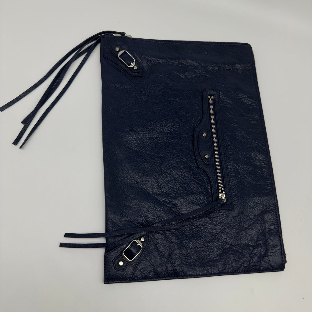BALENCIAGA Balenciaga Classic Moto Zip-Around Flat Clutch Bag