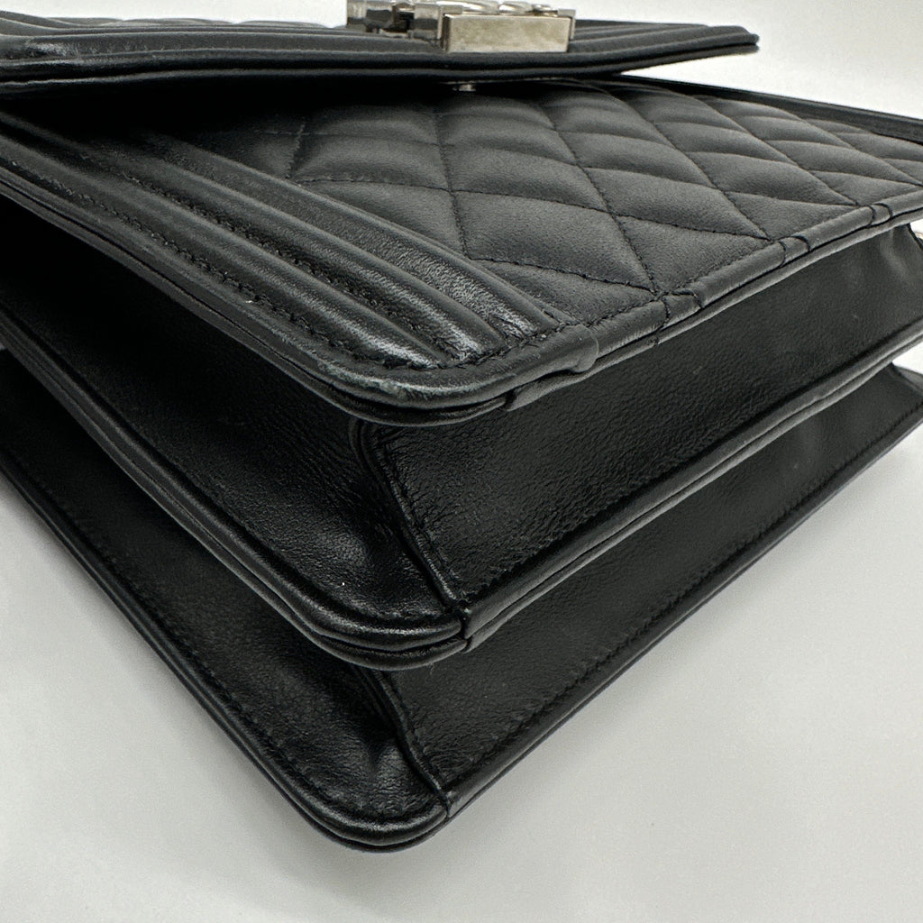 Chanel Quilted Lambskin Boy Small Black Shoulder Bag