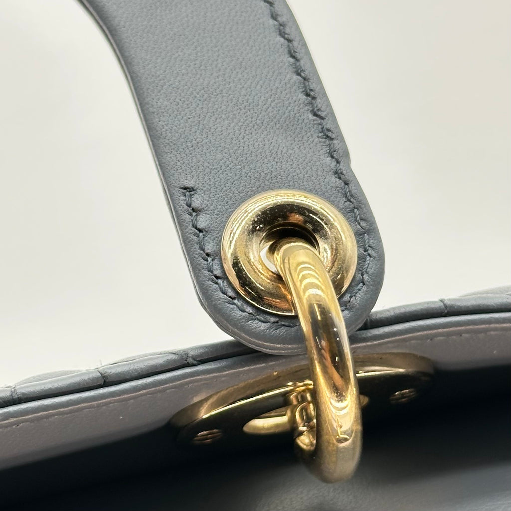 Christian Dior Lambskin Small My ABCDior Lady Dior Grey