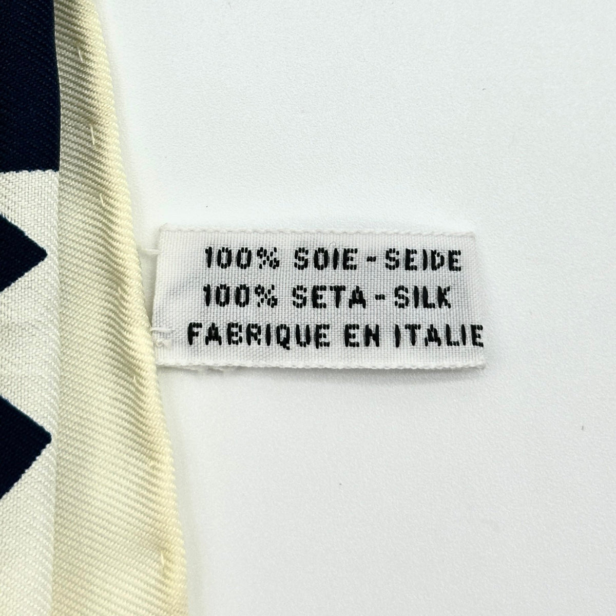 Chanel Jewelry Print Silk Navy Ivory Scarf