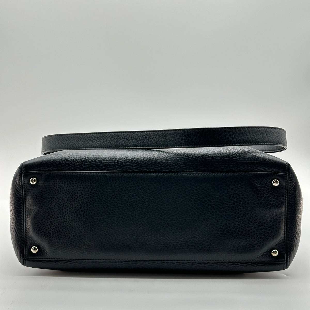 Chanel Executive Leather Black Silver Tote Shoulder Bag