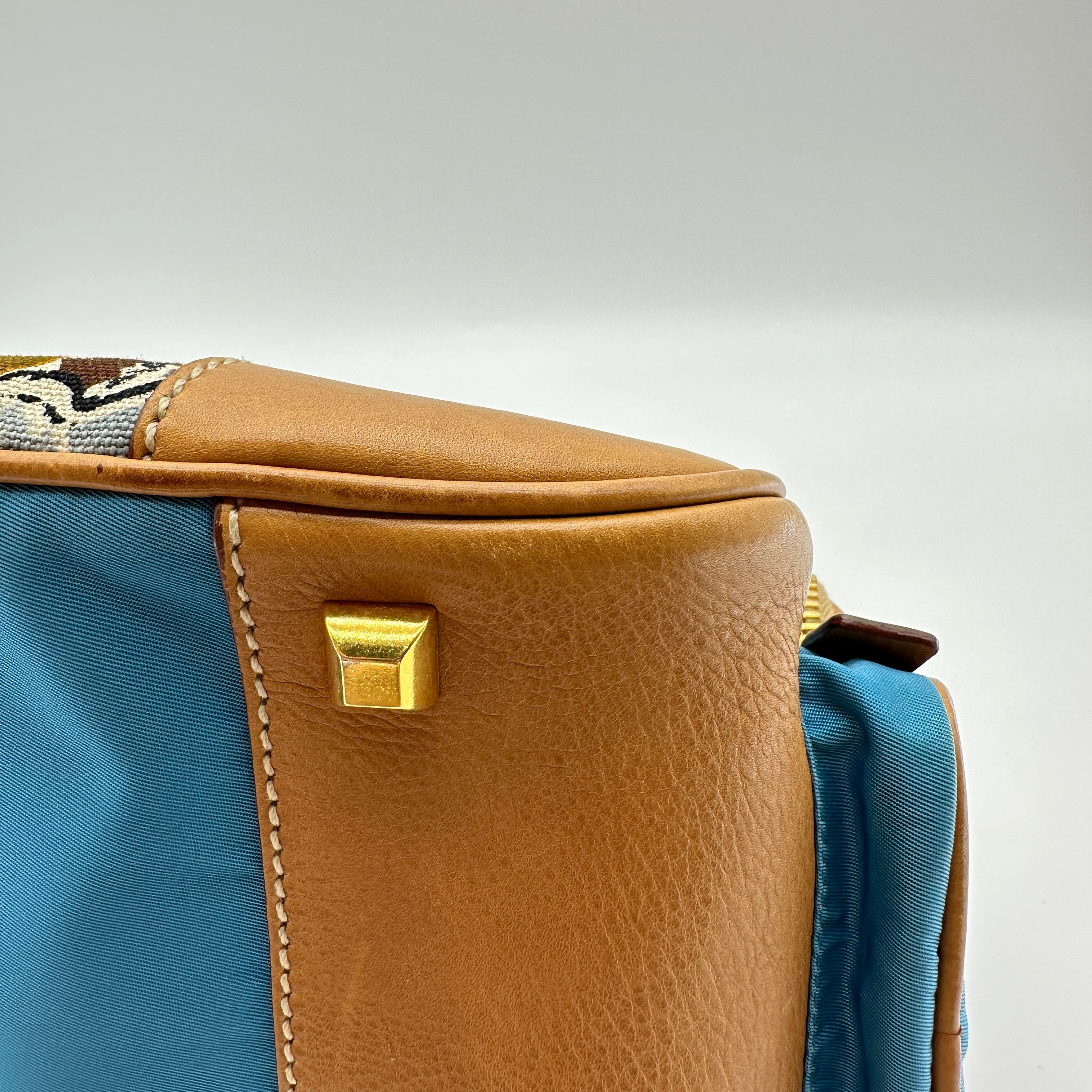prada cloth mini bag multicolor printed canvas