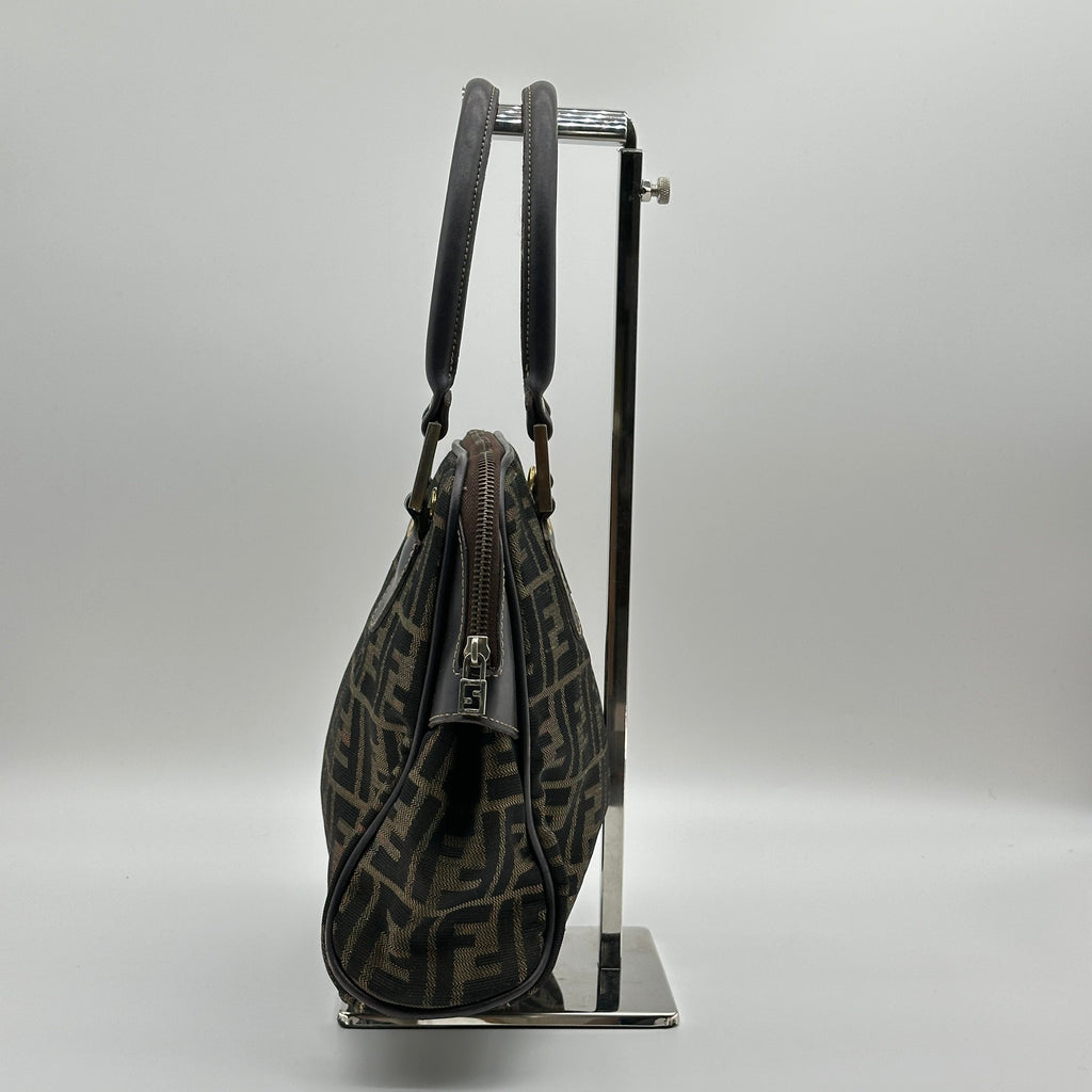 Fendi Zucca Canvas Dome Small Brown Handbag