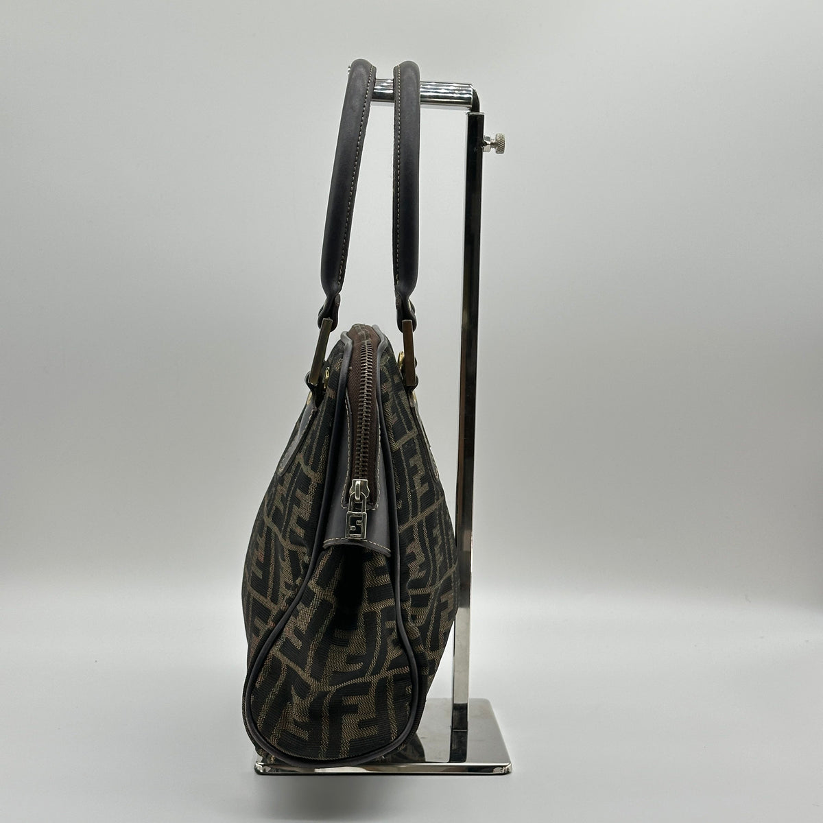 Fendi Zucca Canvas Dome Small Brown Handbag