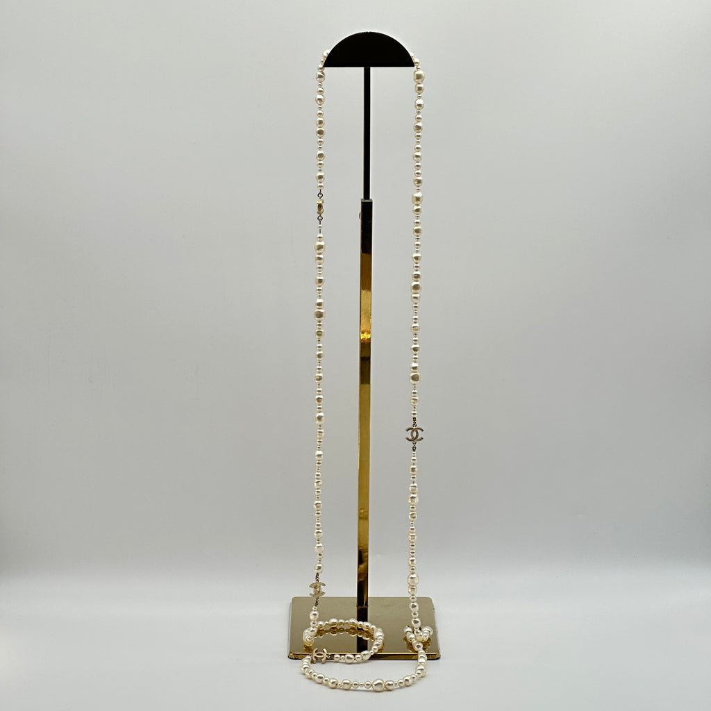 Chanel Coco Mark 13C Long necklaces GP x Imitation pearl Wears Scratched Losing luster Discoloration wire elongation Peeling off