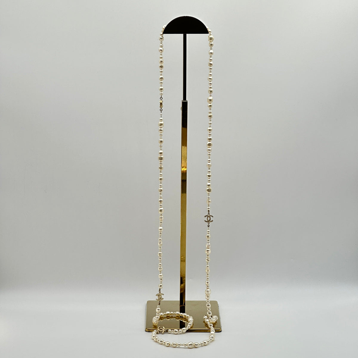 Chanel Coco Mark 13C Long necklaces GP x Imitation pearl Wears Scratched Losing luster Discoloration wire elongation Peeling off
