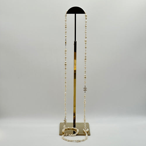 Chanel Coco Mark 13C Long necklaces GP x Imitation pearl Wears Scratched Losing luster Discoloration wire elongation Peeling off