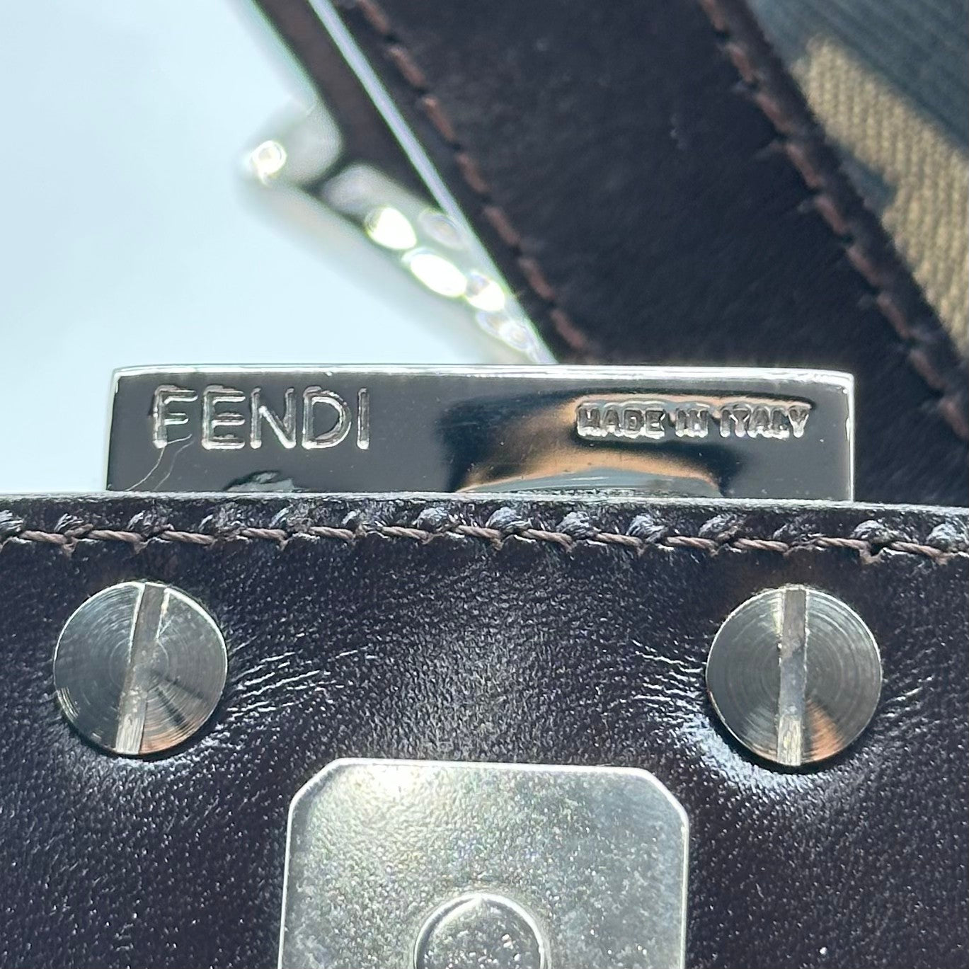 FENDI Zucca FF Logo Mamma Baguette Shoulder Bag Vintage