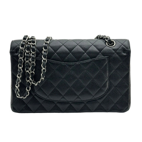 Chanel Black Caviar Medium Classic Double Flap Bag SV
