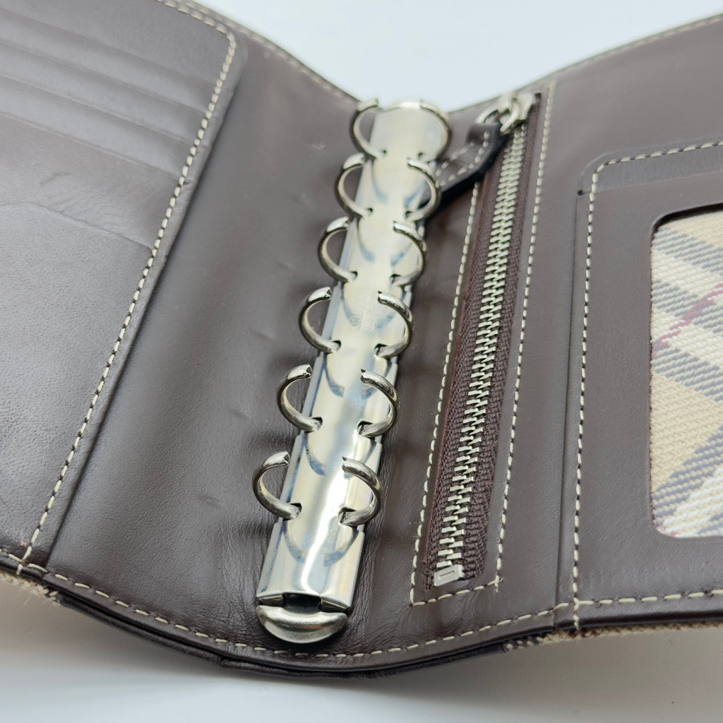 Burberry Nova Check Canvas Brown Agenda Cover Wallet