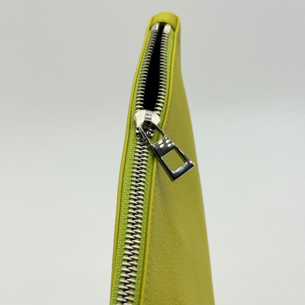 loewe mini pouch lime green leather