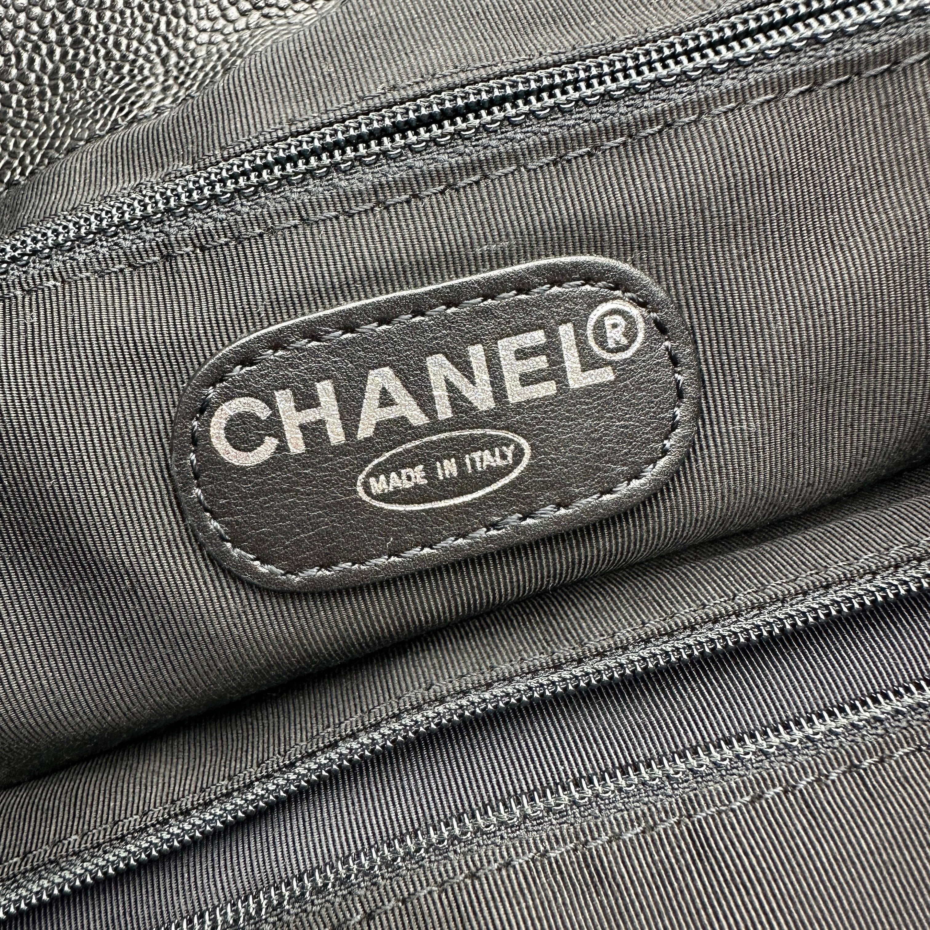 chanel caviar cc backpack black caviar leather