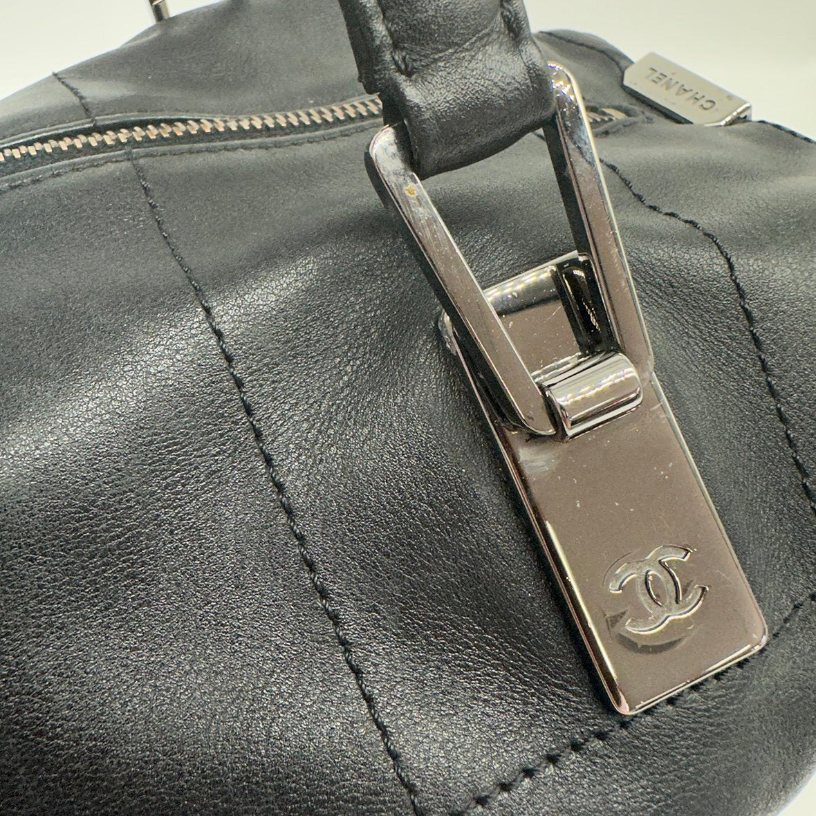 Chanel Chocolate Bar Quilted Leather Black Handbag