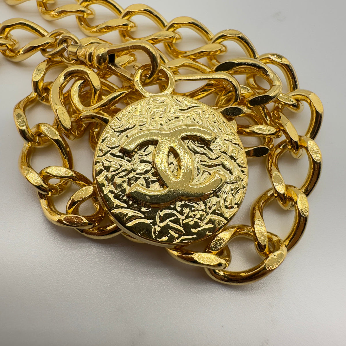 Chanel Gold Chain Coco Mark Medallion Belt