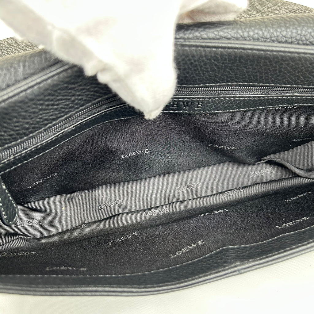 Loewe Vintage Leather Shoulder Bag Handbag Black