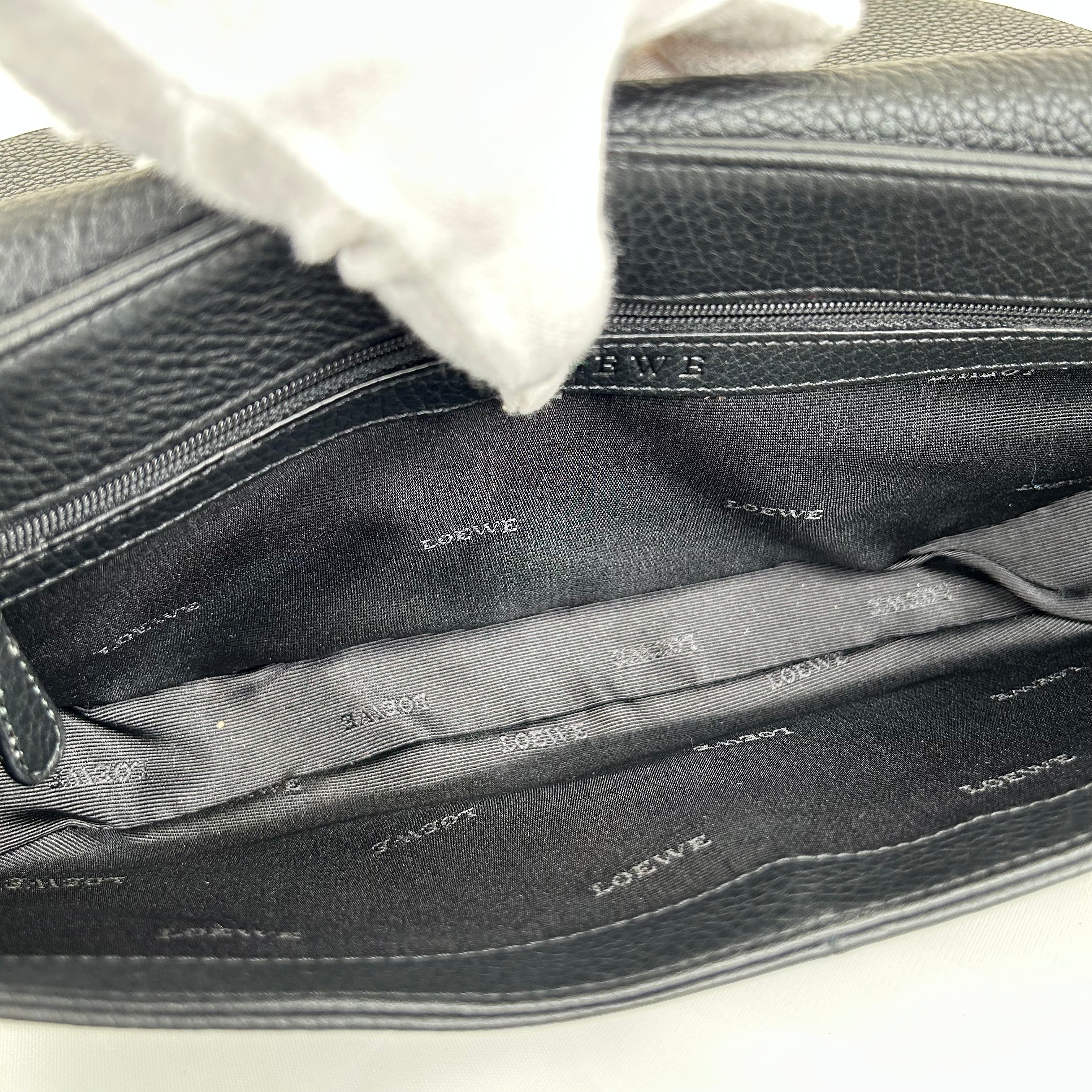 Loewe Vintage Leather Shoulder Bag Handbag Black
