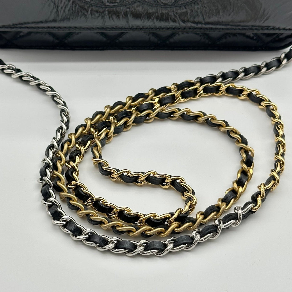 Chanel  CC WOC Patent leather Wallet On Chain Crossbody Bag Black