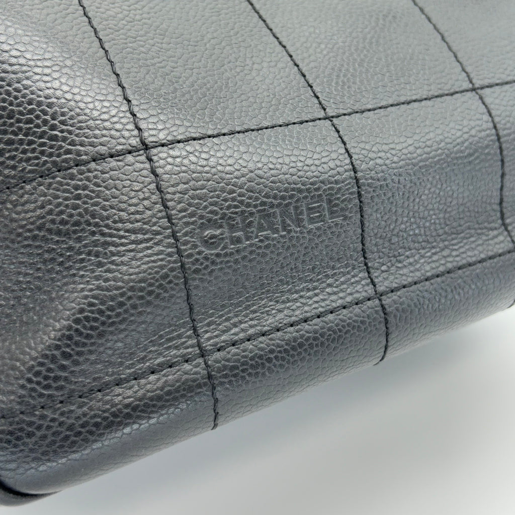 Chanel Tote Black Cavier Leather Silver Hardware 8 Series