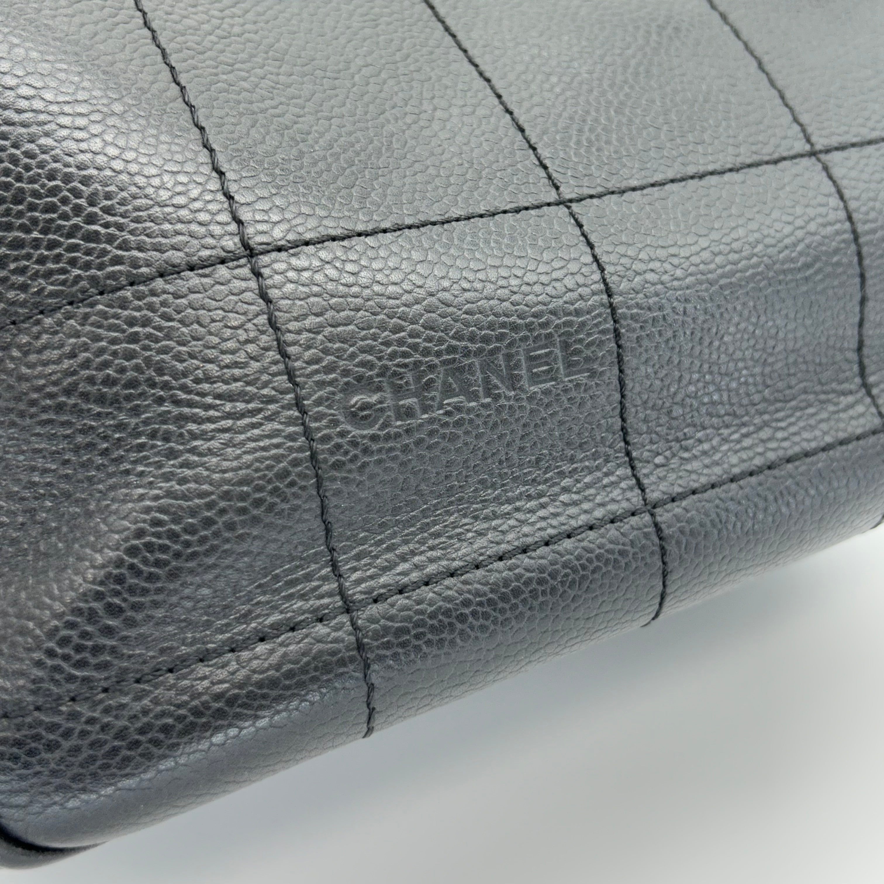 Chanel Tote Black Cavier Leather Silver Hardware 8 Series