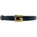 Cinturón de cuero con logo G cuadrado Gucci Cinturón clásico con hebilla dorada Talla 75