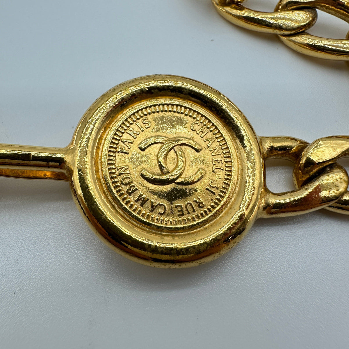 Chanel Gold Chain Coco Mark Coin Charm Belt