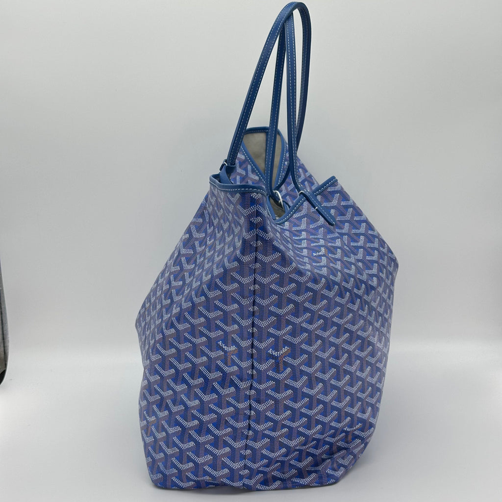 Goyard Saint Louis GM PVC & 가죽 토트백 블루