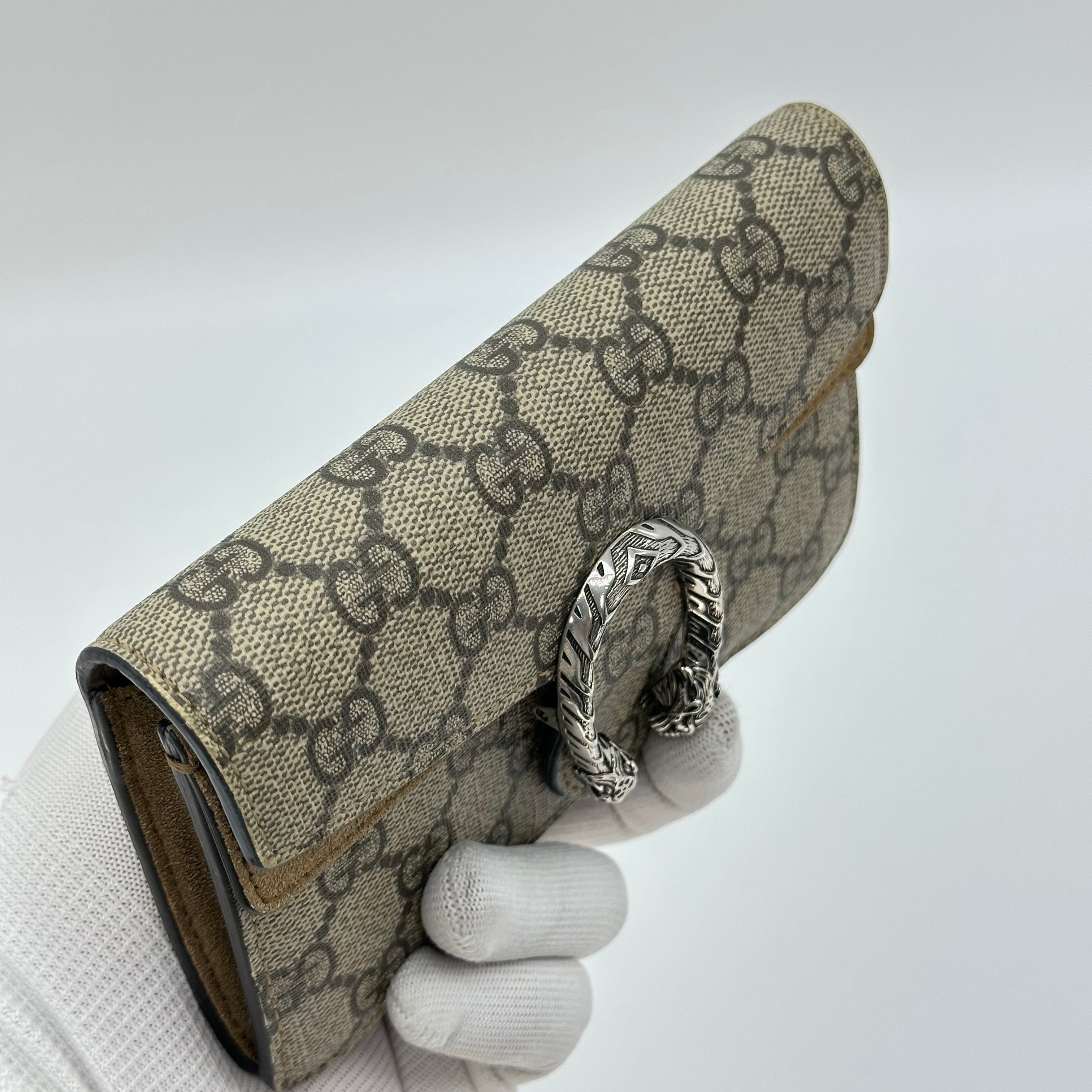 Gucci Beige GG Supreme Canvas Super Mini Dionysus