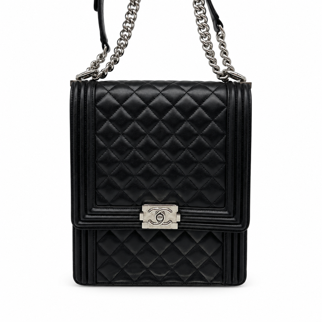 Chanel Quilted Lambskin Boy Small Black Shoulder Bag