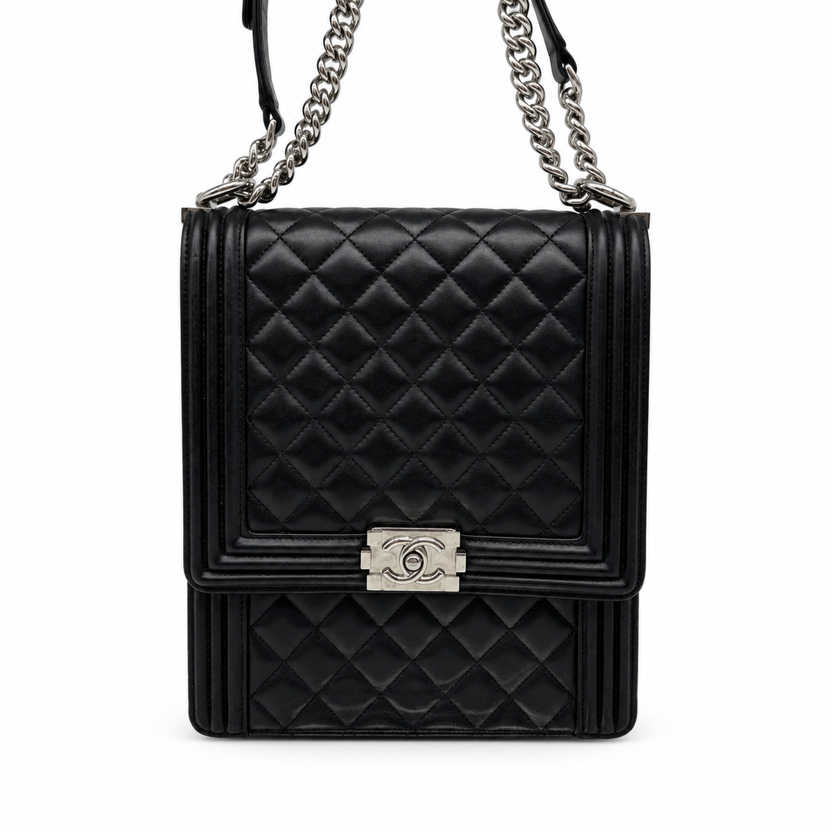 Chanel Quilted Lambskin Boy Small Black Shoulder Bag