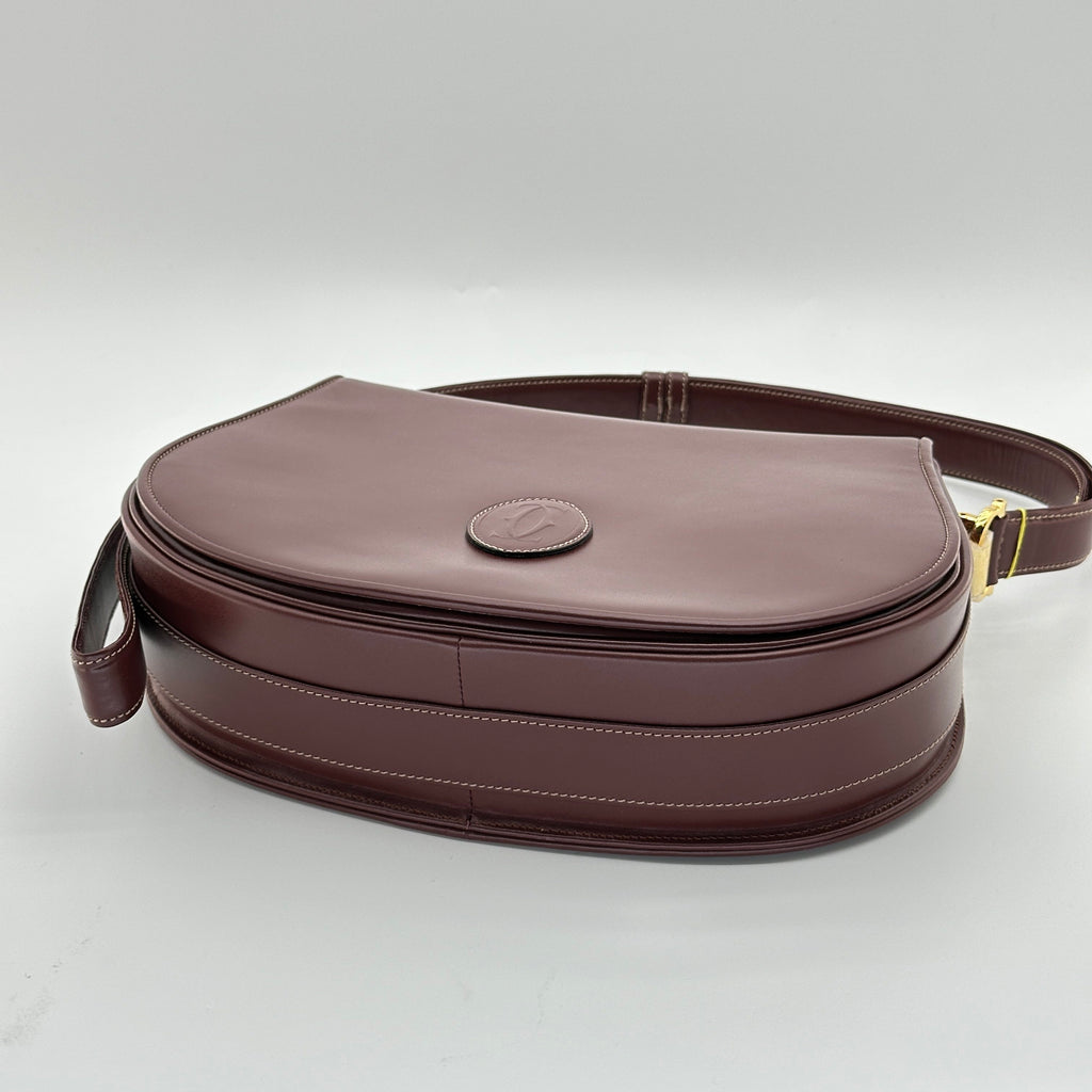 cariter must de cartier burgundy bordeaux shoulder bag