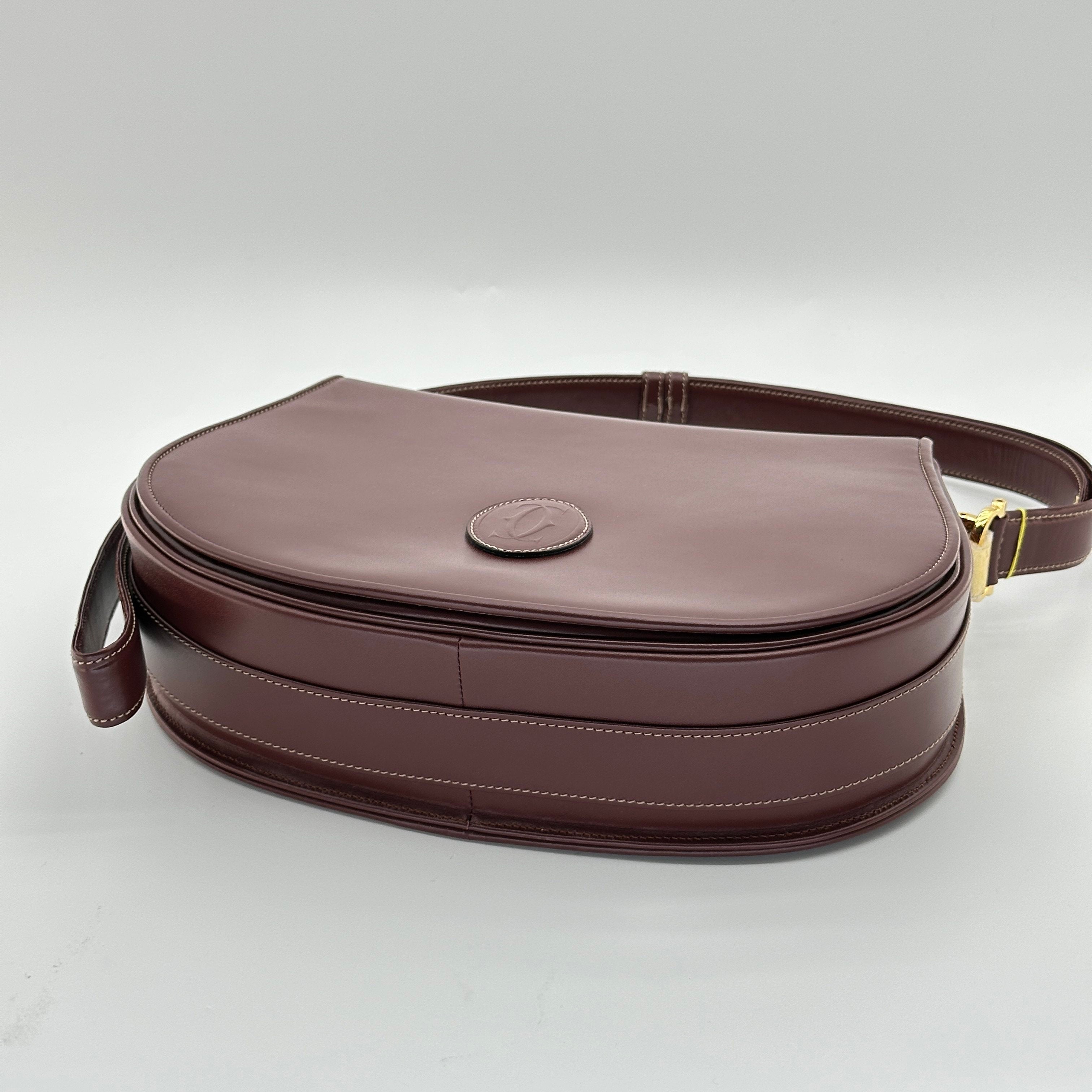cariter must de cartier burgundy bordeaux shoulder bag