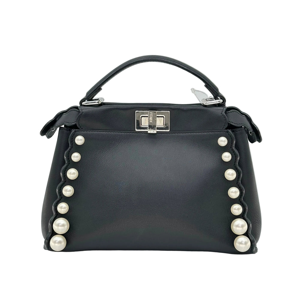 FENDI Peekaboo Handbag Shoulder Bag 2WAY Pearl