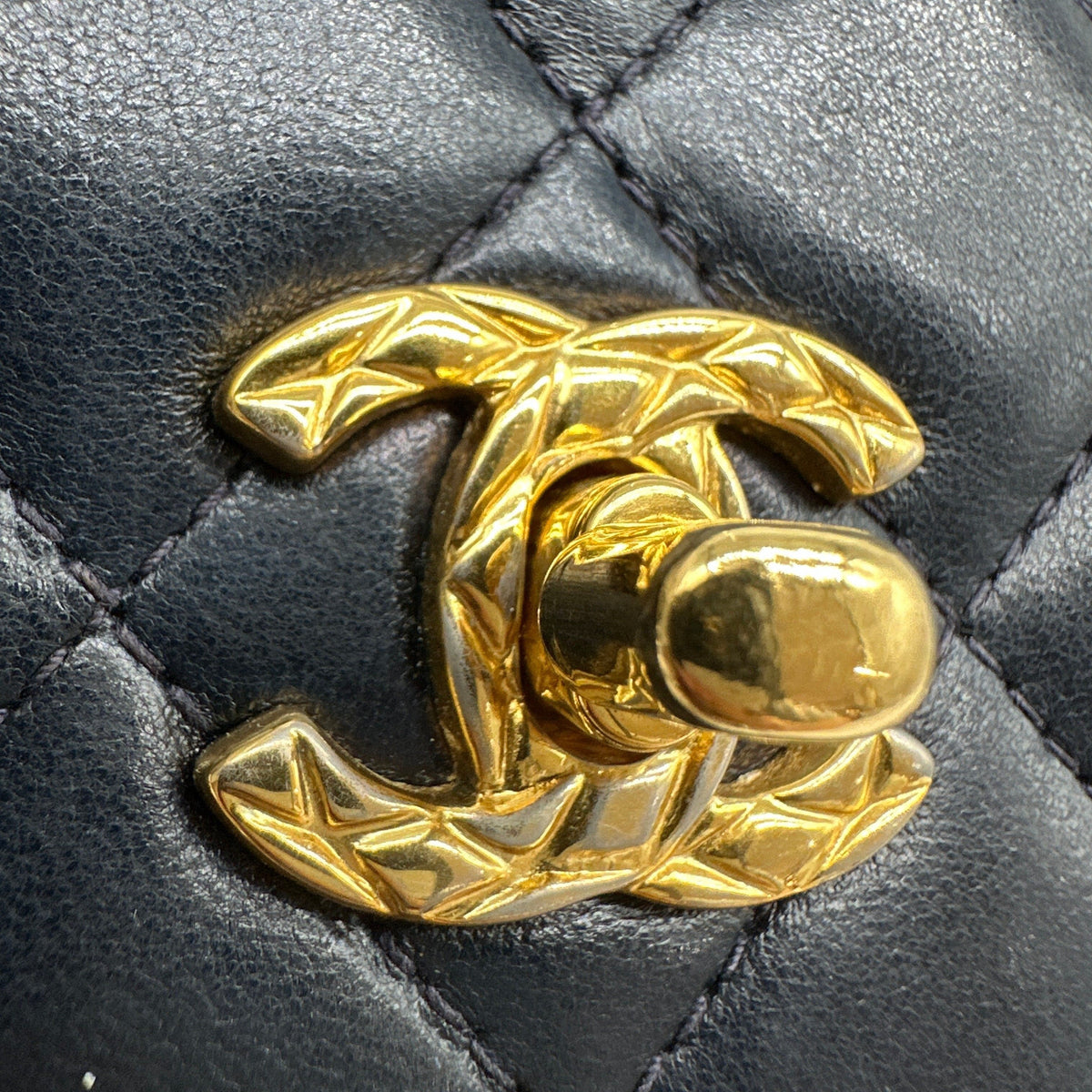 Chanel Quilted Lambskin Vintage Coco Black Shoulder Bag