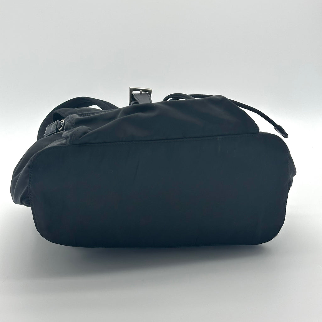 Prada Black Tessuto Nylon Vintage Drawstring Backpack